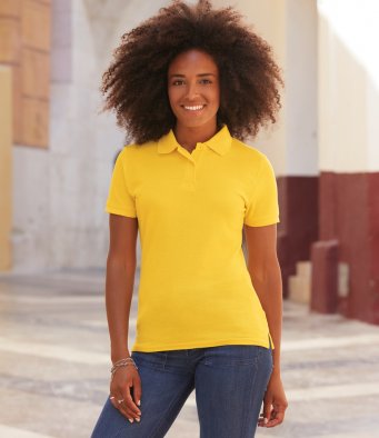 Ladies 65% polyester/35% cotton polo shirt by Fruit of the Loom