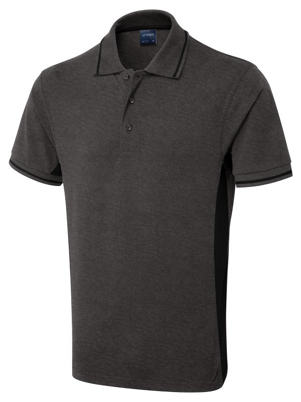 UC117-charcoal-black polo