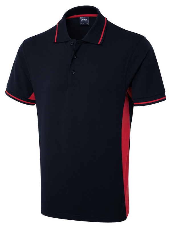 Uneek Clothing two tone polo shirt