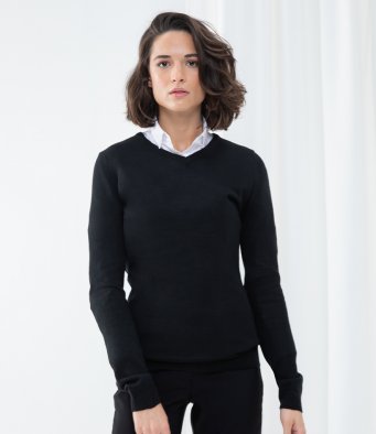 H761-henbury-ladies-v-neck-knitted jumper