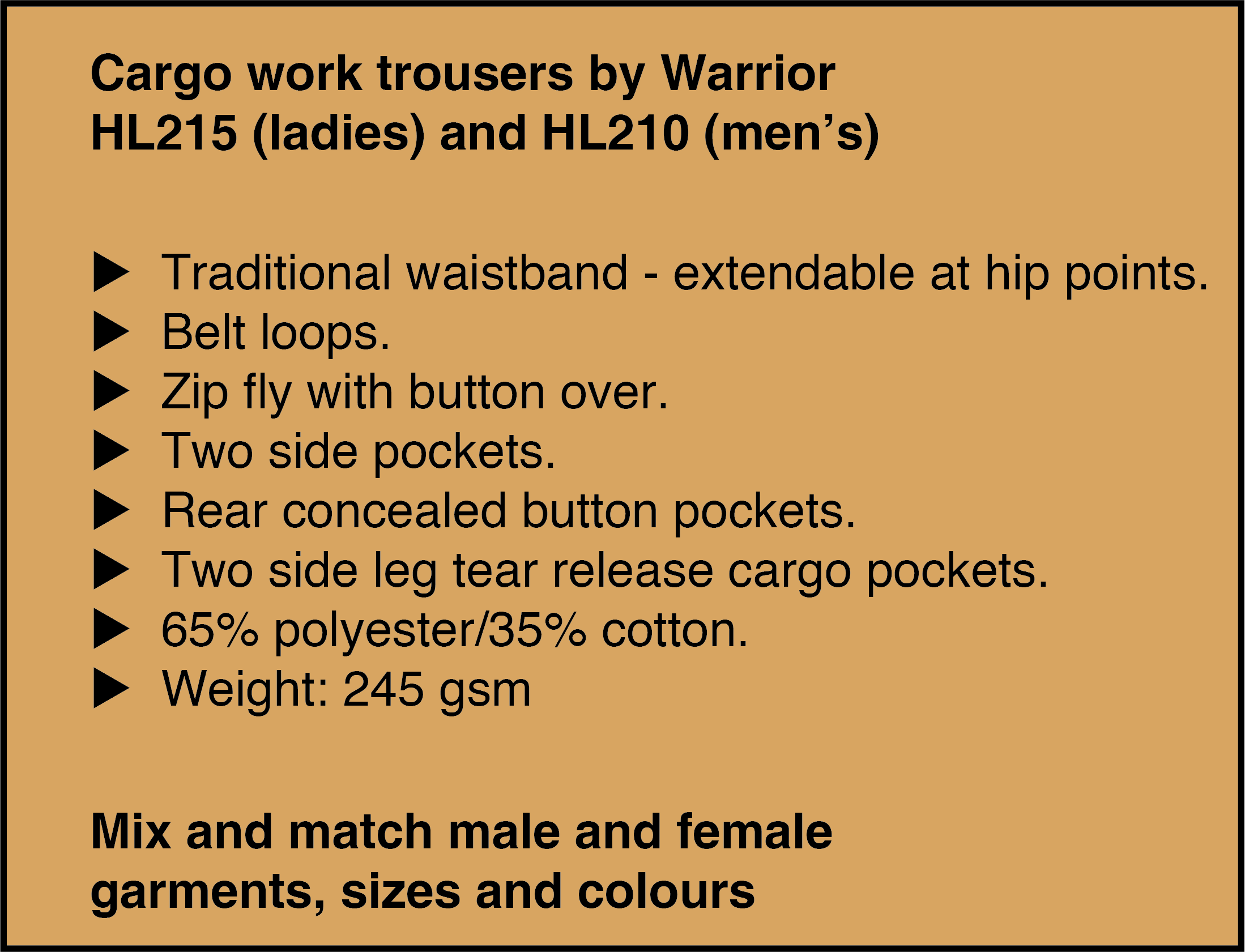 Click to see work trousers spec.