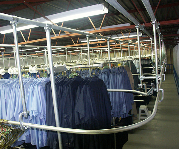 Bespoke garments on distribution railing Bespoke garments on distribution railing